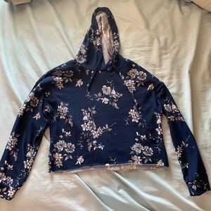 Cropped flower hoodie